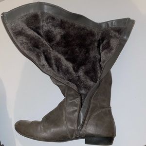 Mid-Calf Leather Boots